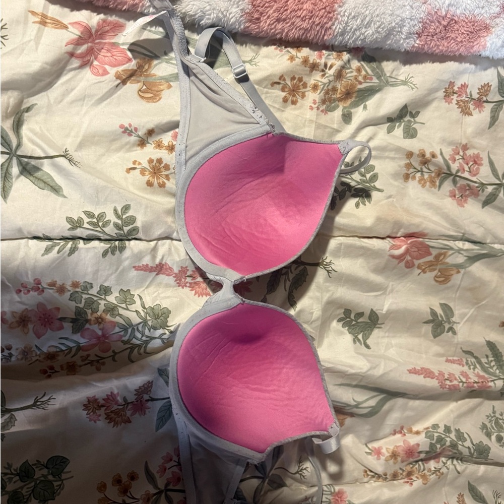 Victoria's Secret Gray and Pink Bra